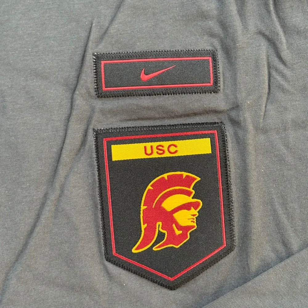 USC Trojans Nike On Field Military Long Sleeve Hoodie T-Shirt Anthracite Medium